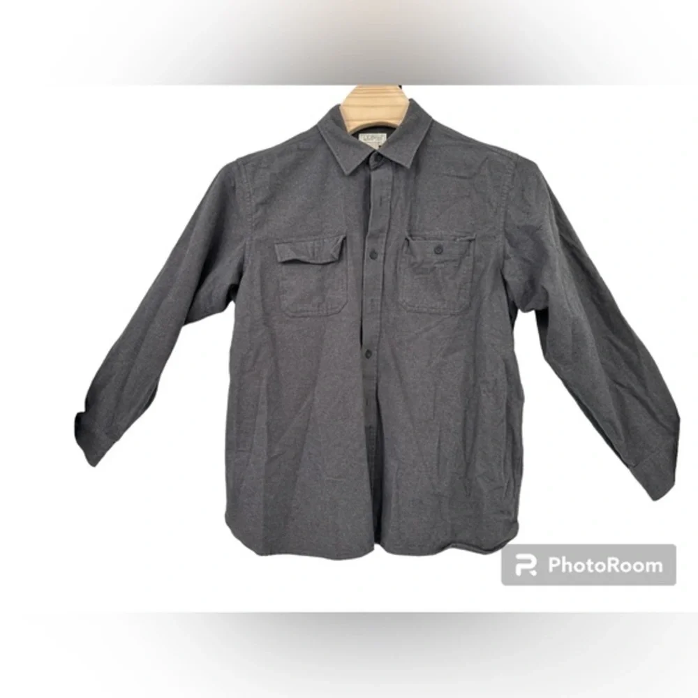 LL‎ Bean 90’s flannel shirt Gray chamois cloth shirt.XL - soft heavy USA